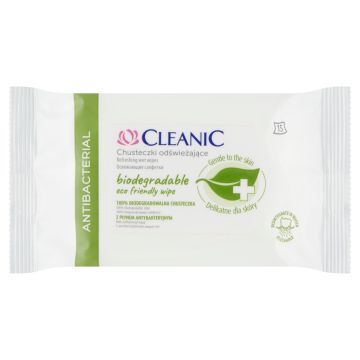 Cleanic Antibacterial Chusteczki Odświeżające Biodegradowalne 15 szt.