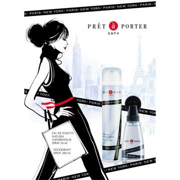 PRET A PORTER Zestaw prezentowy: woda toaletowa 50 ml + dezodorant spray 200ml, 1op. 