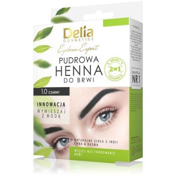 DELIA Pudrowa henna do brwi Czarna 4g
