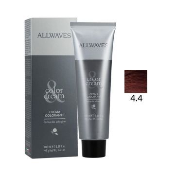 Allwaves Color Creme Farba Do Włosów 4.4 Miedziany Średni Kasztan 100 ml