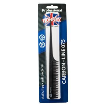 Ronney Professional Carbon Line Grzebień Czarny Ra00075 1 szt.