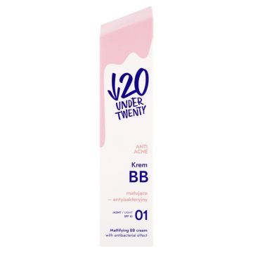 UNDER TWENTY Krem Bb 01 Jasny Matująco-antybakteryjny 60 ml