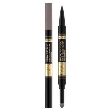 Eveline Cosmetics Brow Art Duo Pisak i Puder Do Brwi 2w1 Medium 8 g