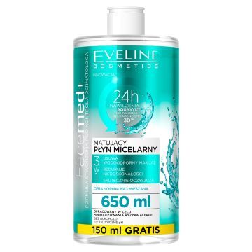 EVELINE EVELINE FACEMED MAT.3W1 PL.MICEL.650 ML