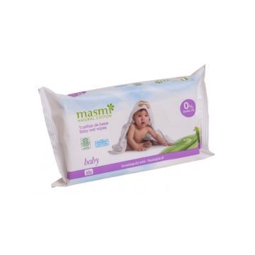 Masmi Baby Chusteczki Oczyszczające Dla Dzieci 100% Bawełny Organicznej 60 szt.