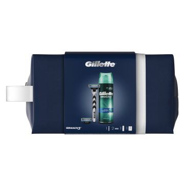 GILLETTE GILL.MACH3 2UP+GEL COMF200ML+TRAV BAGX21
