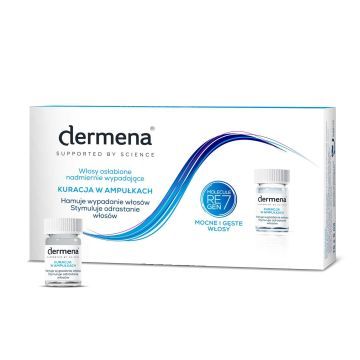 Dermena Hair Care Kuracja w Ampułkach Włosy Osłabione Nadmiernie Wypadające 75 ml