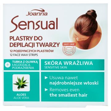 JOANNA Plastry Do Depilacji Twarzy Aloes 12 szt.