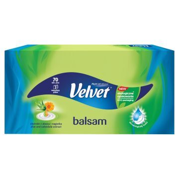 VELVET Chusteczki Higieniczne Ekstrakt z Aloesu i Nagietka 70 szt.