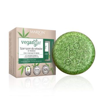 Marion Veganbar Szampon Do Włosów w Kostce Olej z Konopi i Kawa 50 g