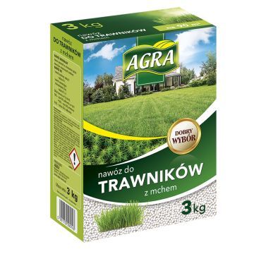 Agra Nawóz Granulat Do Trawników z Mchem 3 kg