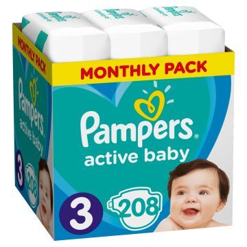 Pampers Active Baby Pieluchy Rozmiar 3 208 szt.