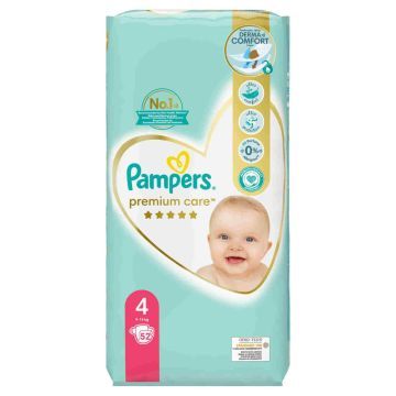Pampers Premium Care Pieluchy Rozmiar 4 9-14 Kg 52 szt.