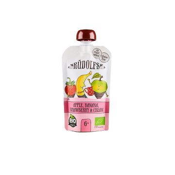 Rudolfs Bio Mus Owocowy Jabłko, Banan, Truskawka 110 g