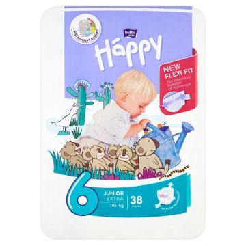Bella Baby Happy Pieluszki Jednorazowe 6 Junior Extra 16+ Kg 38 szt.