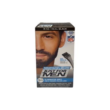 Just For Men Moustache & Beard Żel Koloryzujący Do Brody i Wąsów M-55 Real Black Głeboka Czerń 60 ml