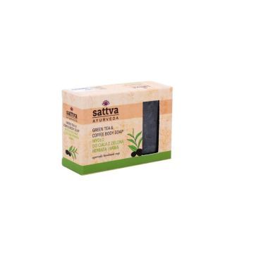 Sattva Ayurveda Mydło w Kostce z Zieloną Herbatą i Kawą 125 g
