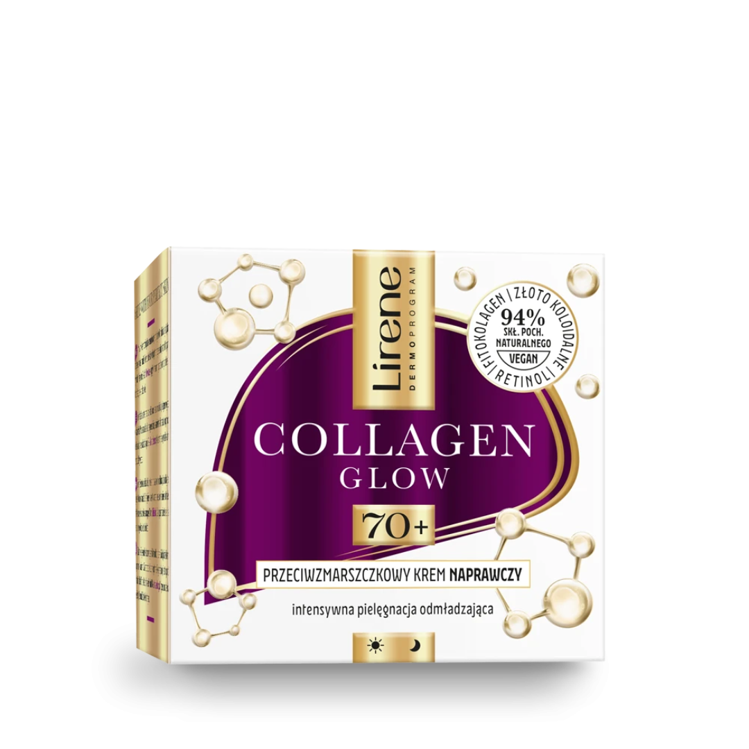 Lirene COLLAGEN GLOW Przeciwzmarszczkowy krem naprawczy 70+ 50 ml