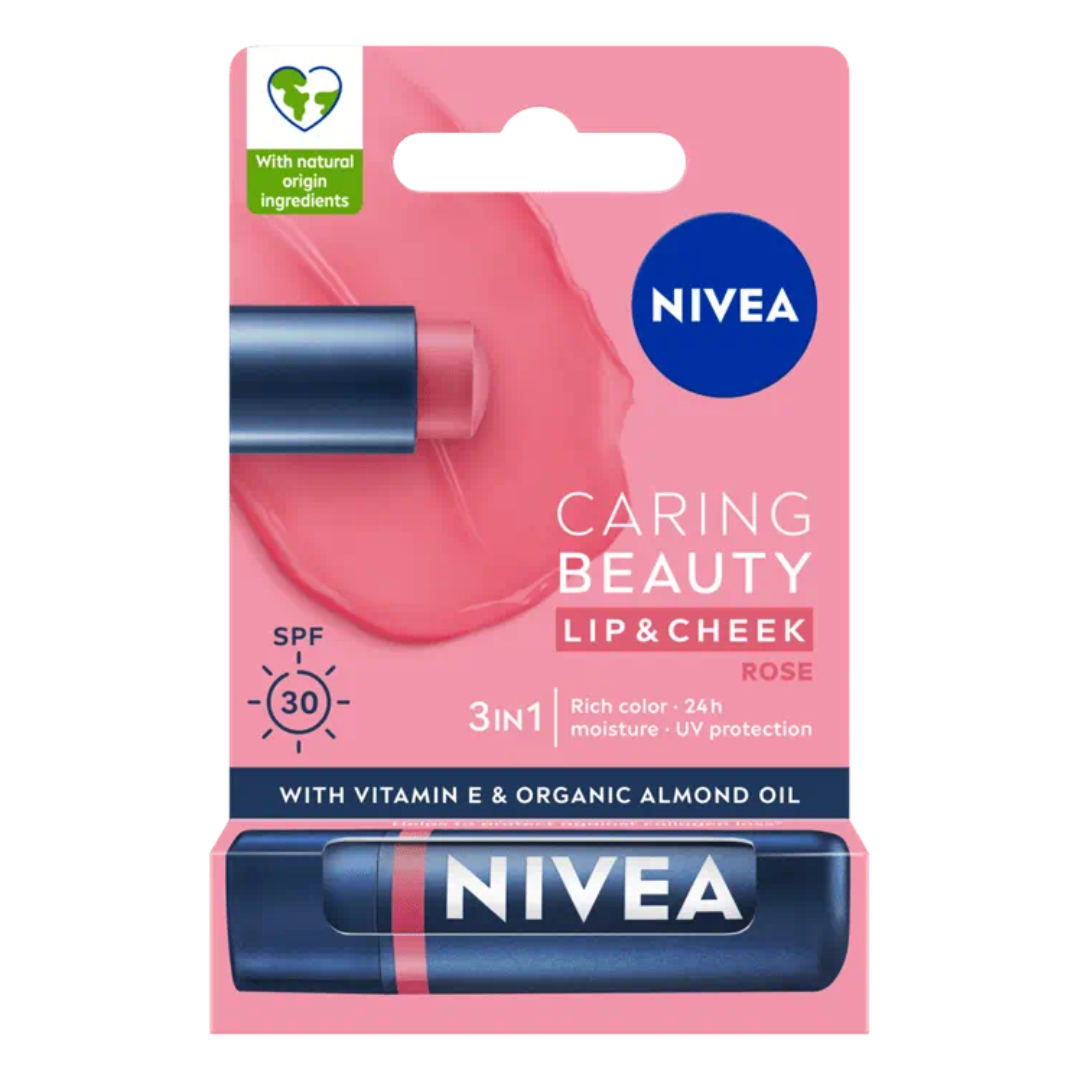 NIVEA Caring Beauty 3w1 rose 4,8 g