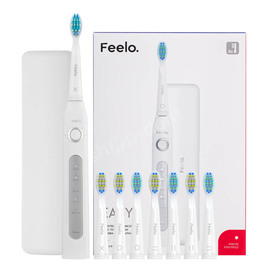Feelo Easy szczoteczka soniczna Z 8 KOŃCÓWKAMI