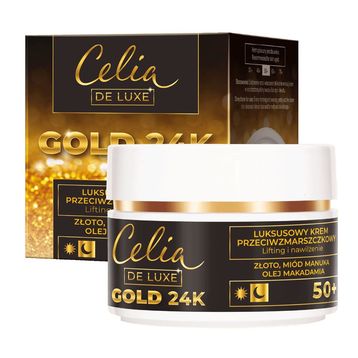 Celia krem przeciwzmarszczkowy na dzień i na noc Gold 24K 50+ 50 ml