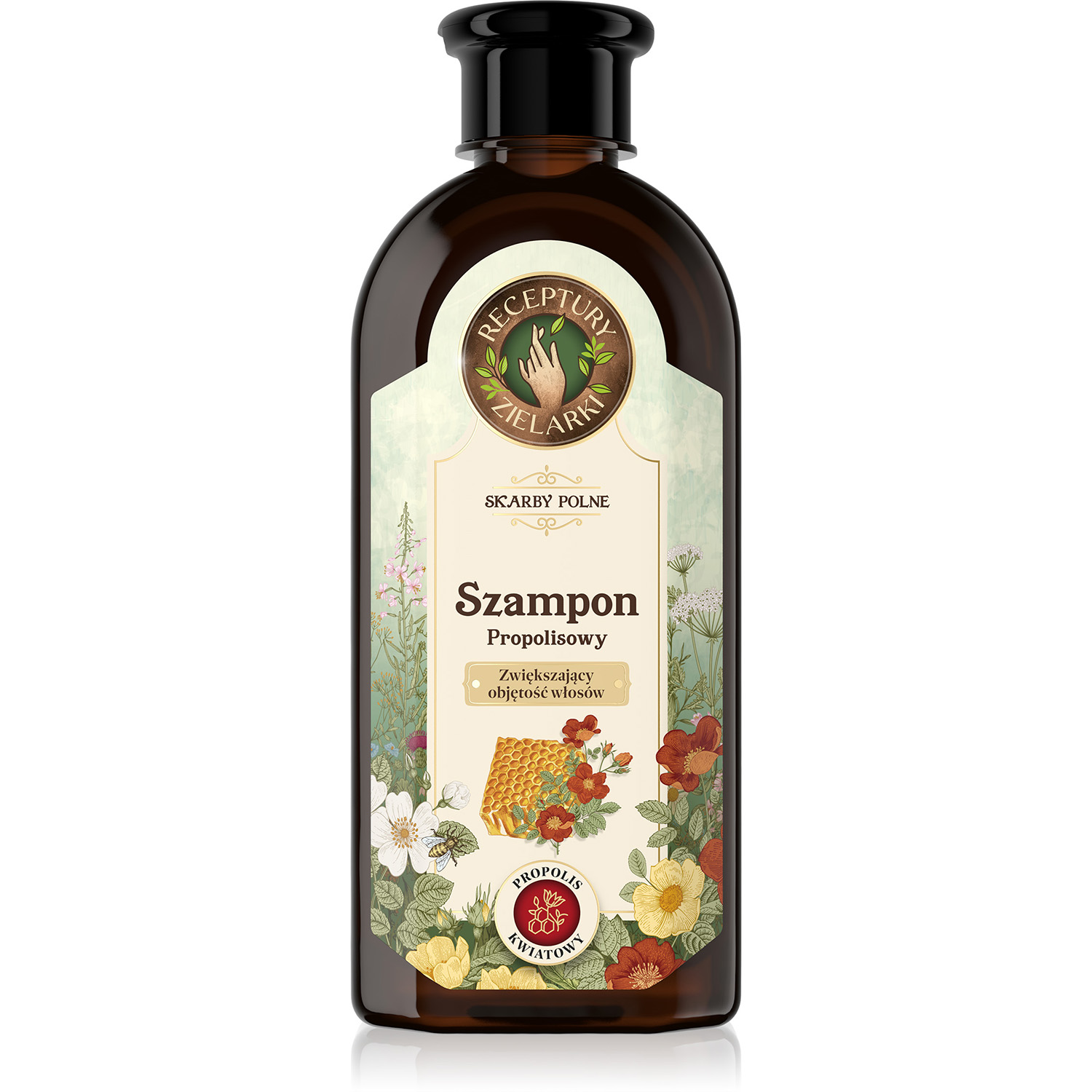 Receptury Zielarki Skarby Polne Szampon propolisowy zwiększający objętość włosów propolis kwiatowy