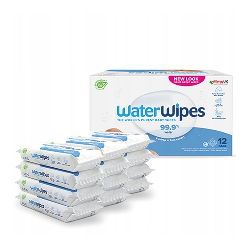 WaterWipes Bio chusteczki nawilżane dla niemowląt 12x60 szt