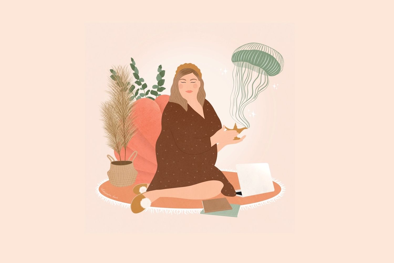 Magdalena Danilos na ilustracji do podcastu Stawiam na naturę