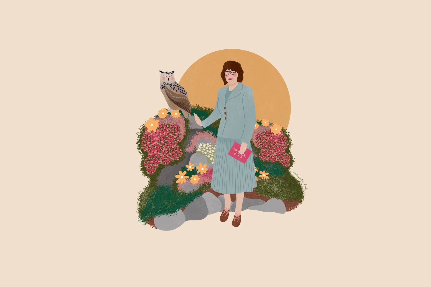 Elżbieta Pękalska na ilustracji do podcastu Stawiam na naturę