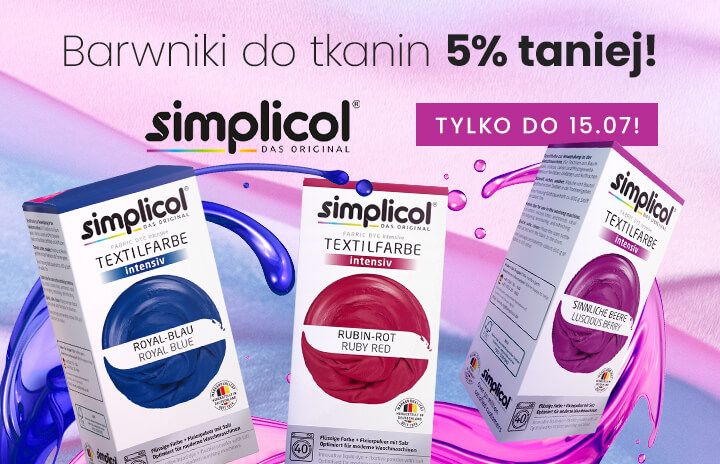 Barwniki do tkanin Simplicol 5% taniej