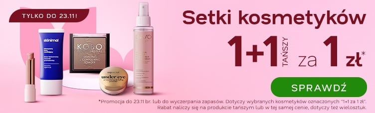 Setki kosmetyków 1+1 za 1 zł